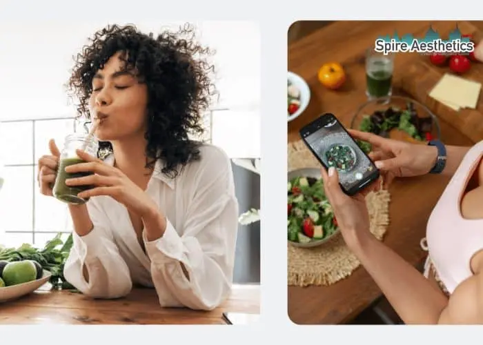 Image of woman looking into her diet and fat freezing Lyndhurst to improve her health